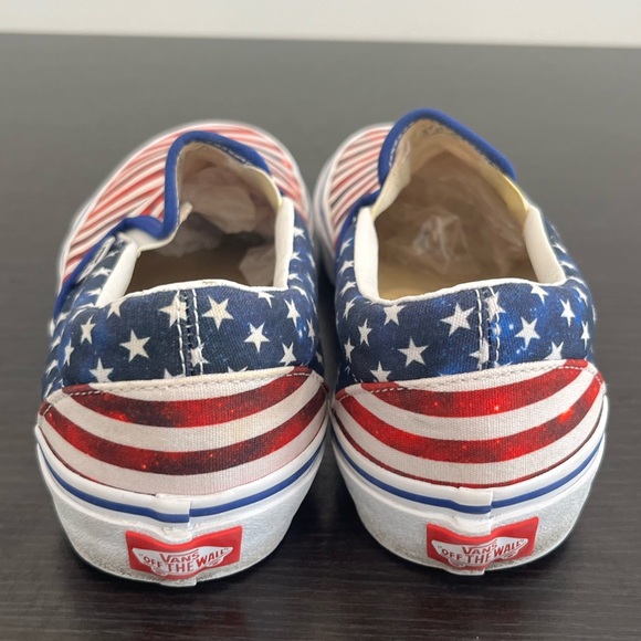 VANS Customs Stars and Stripes Canvas Slip On Shoes M8/W9.5 - Picture 12 of 12
